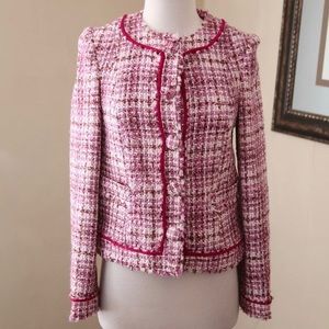 PINK AND RED TWEED JACKET by EXPRESS DESIGN STUIDO